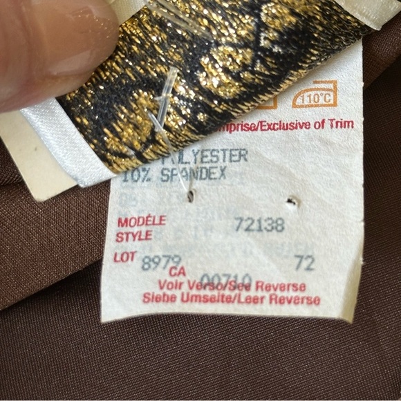 JOSEPH RIBKOFF Vintage Velvet Swing Dress Chocolate Brown Quiet Luxury Glam NWT - Picture 13 of 16